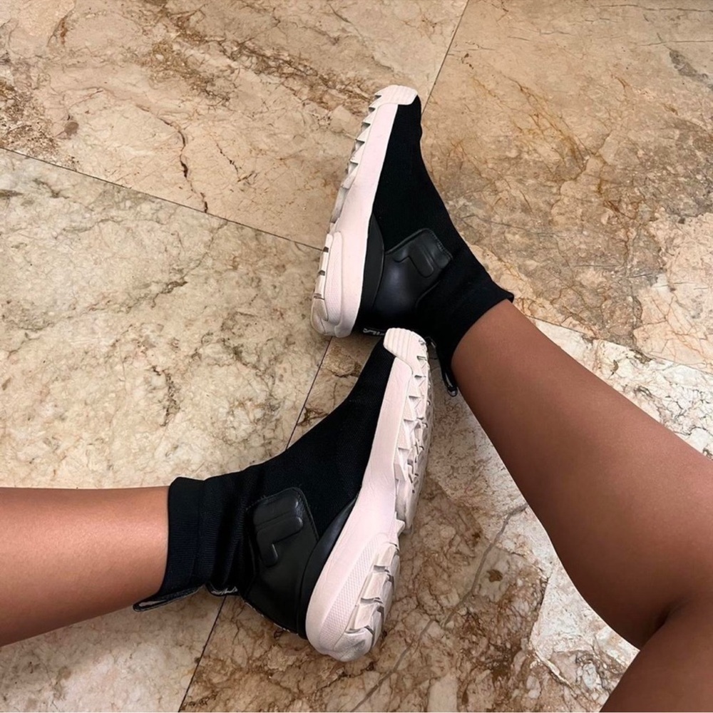 Fila Black and White Sock Sneakers